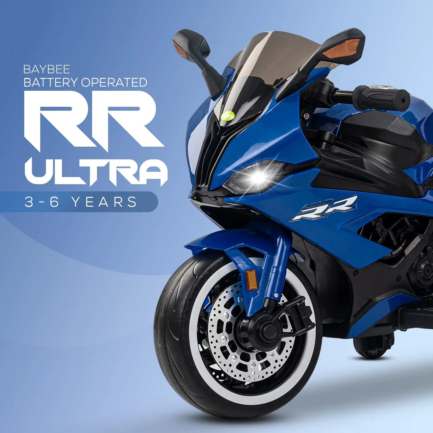 Baybee RR Ultra Battery Operated Ride on Electric Bike with Led Lights, Music & USB