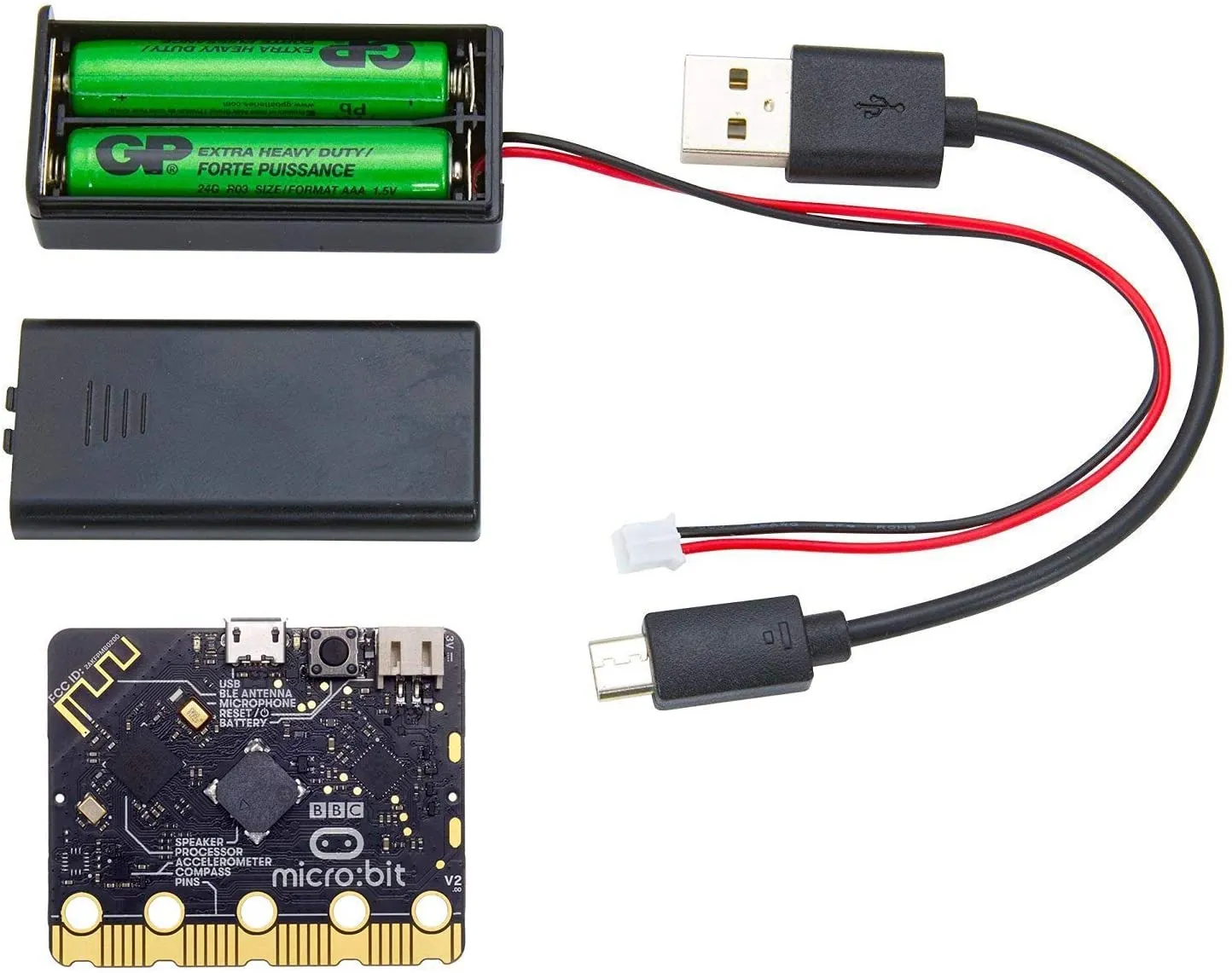 BBC micro:bit v2 Kit with Micro:bit Breadboard Adapter and Micro:bit v2 Case (Clear)