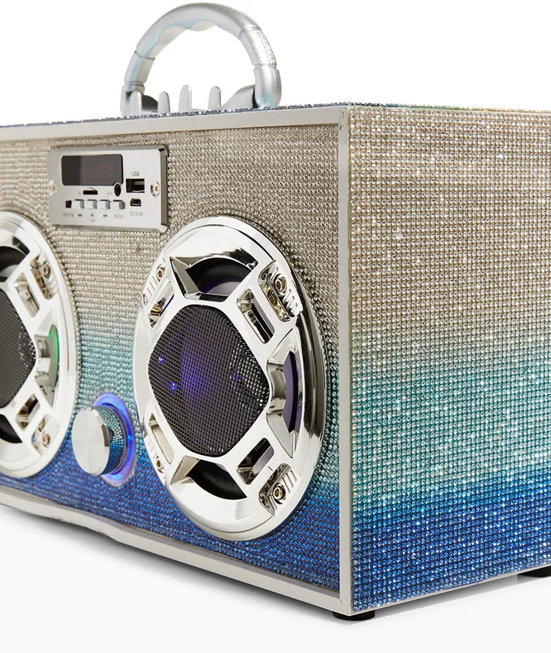 Bluetooth Boombox LED  Speakers Ombre Blue