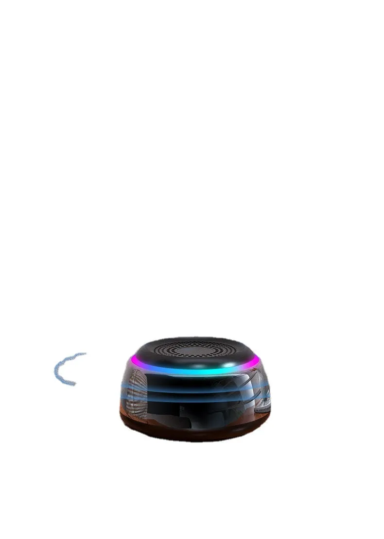 Bluetooth Smart Audio Outdoor Portable Mini Lock and Load Spray Subwoofer Portable Speaker Rotating Light