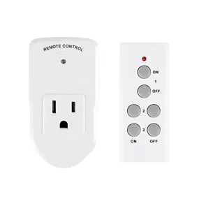 BN-LINK Wireless Remote Control Electrical Outlet Switch for Lights, Fans, Christmas Lights, Small Appliance, Long Range White 10A/1200W, 1 Remote   1 Outlet