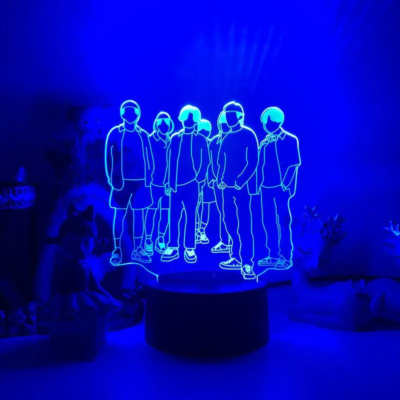 BTS Boy Band Music Group 3D LED Night Light Lamp