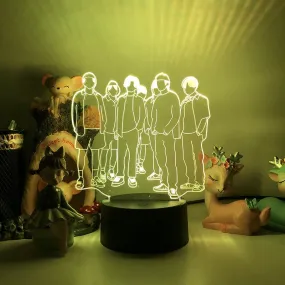 BTS Boy Band Music Group 3D LED Night Light Lamp