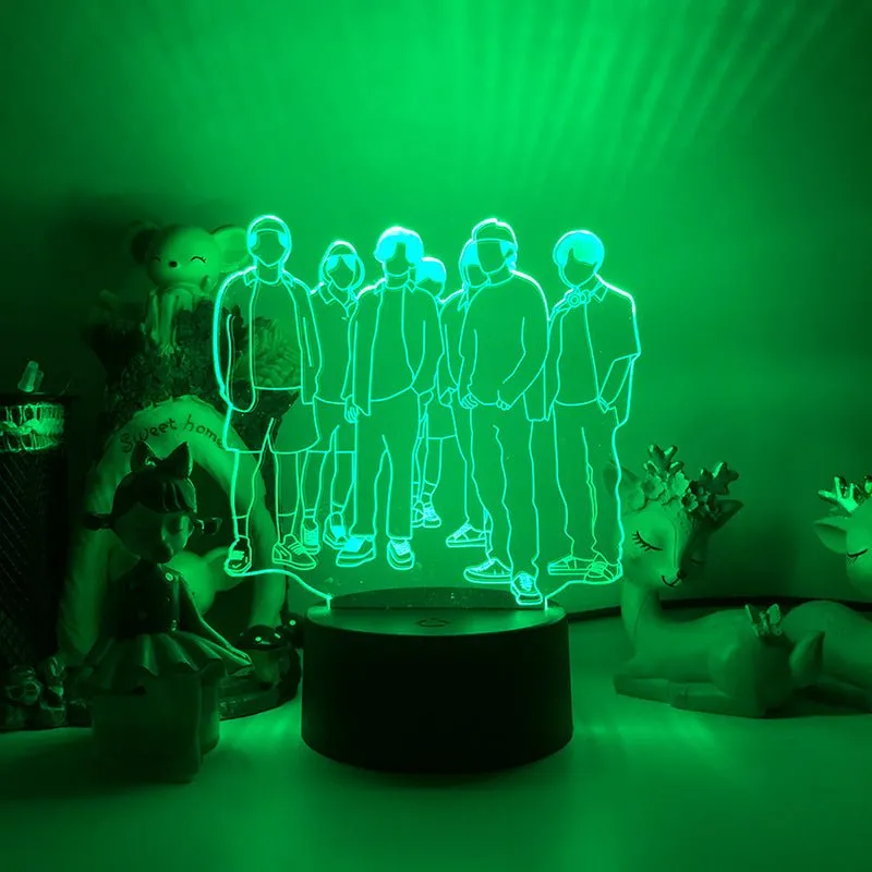 BTS Boy Band Music Group 3D LED Night Light Lamp