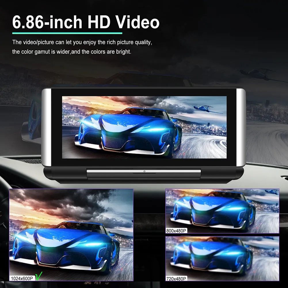 Car Stereo 6.86 inch HD Folding Screen PND Compatible For CarPlay