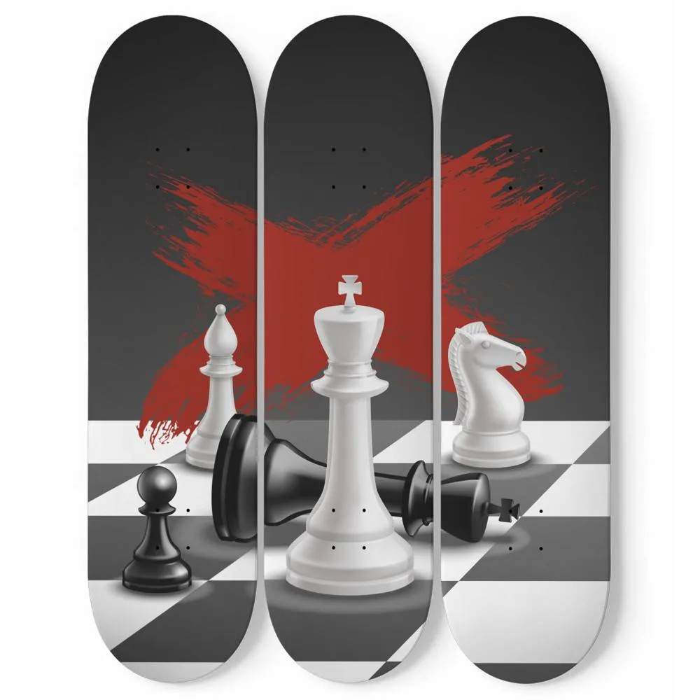 Chess Pieces Skateboard Wall Art