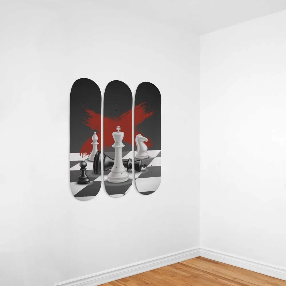 Chess Pieces Skateboard Wall Art