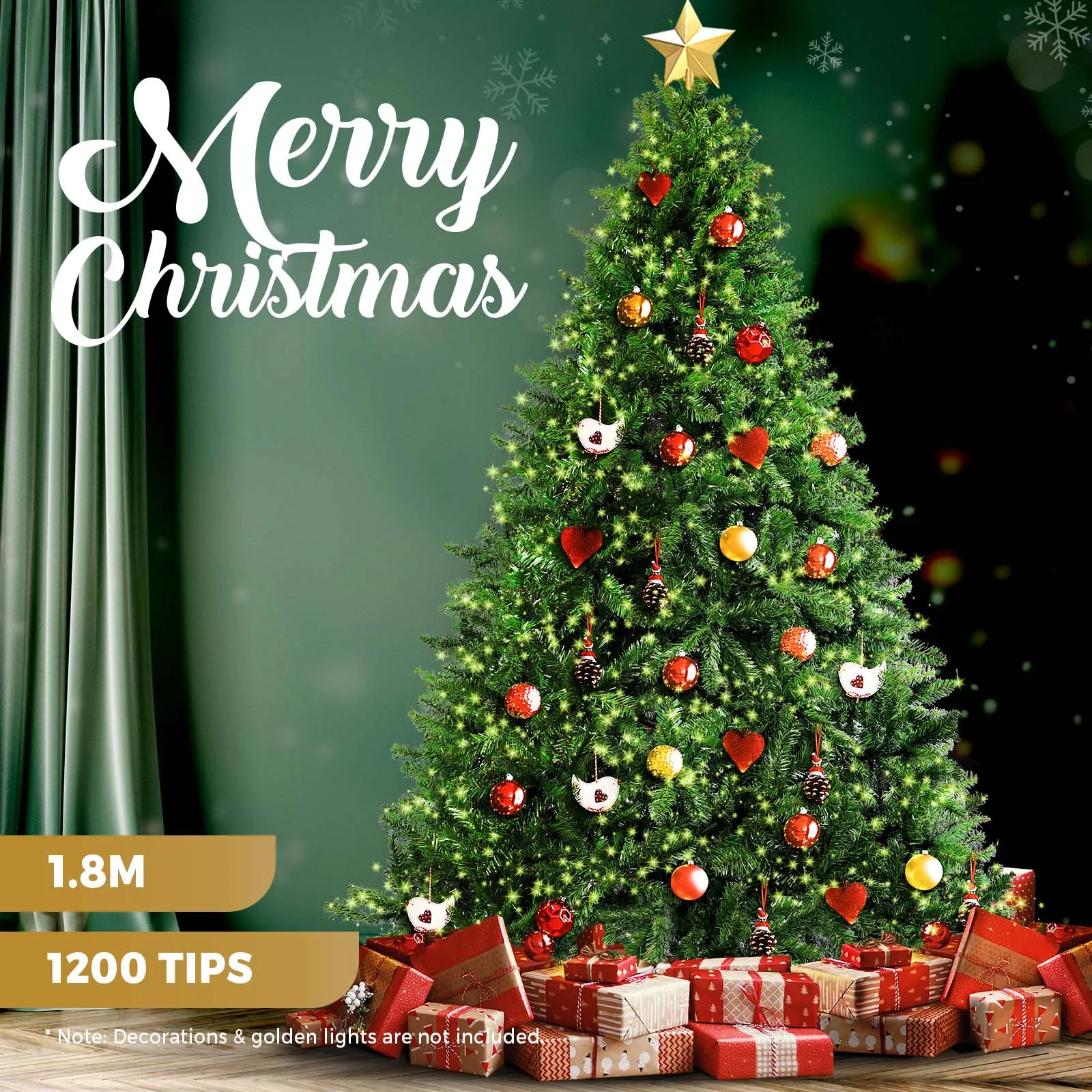 Christmas Tree Xmas Decorations 1.8/2.1M Home Decor Green Artificial Pine Cones