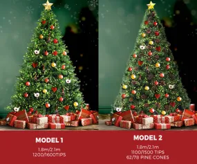 Christmas Tree Xmas Decorations 1.8/2.1M Home Decor Green Artificial Pine Cones