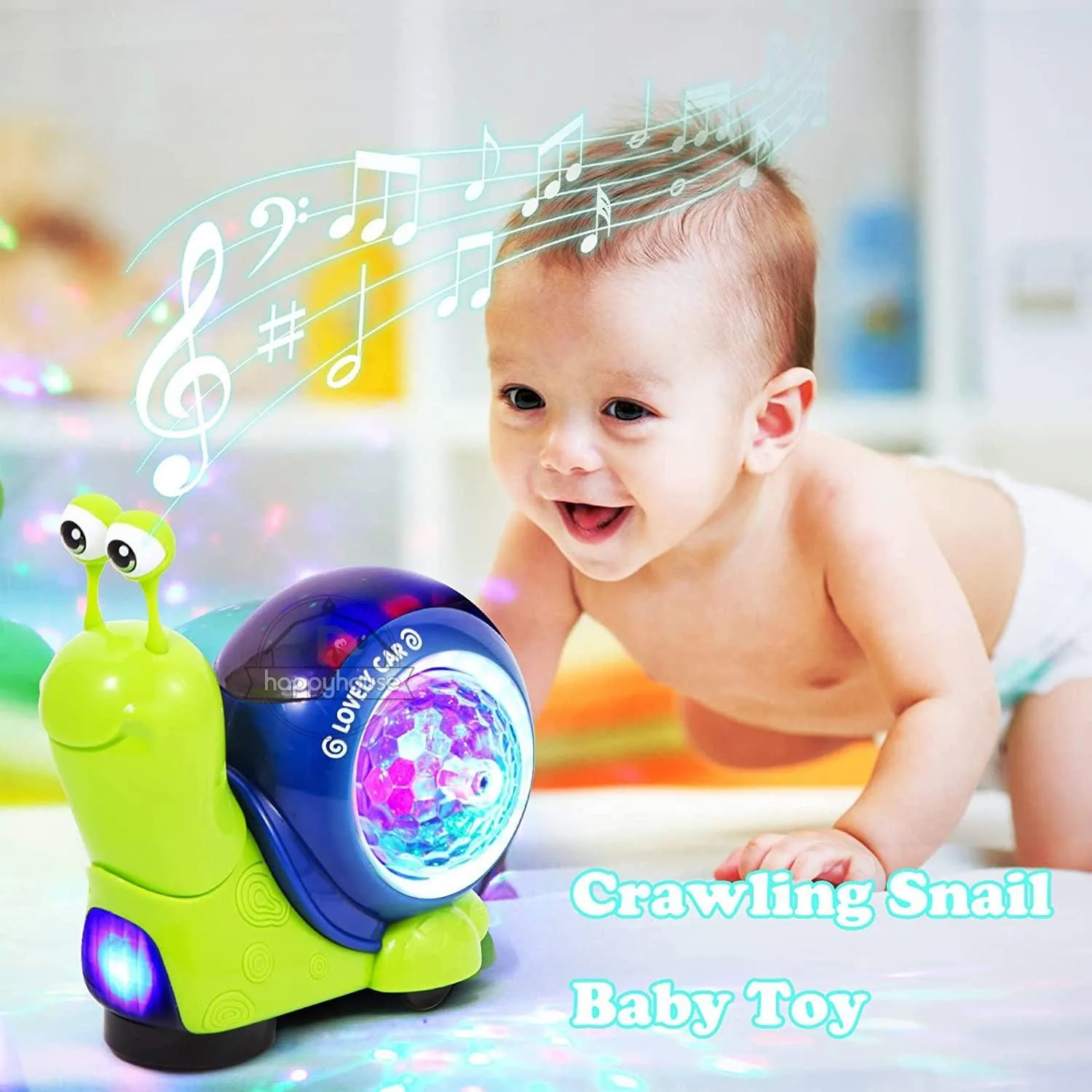 Crawling Snail Crab Toy with Musical Lights