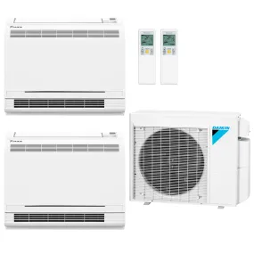 Daikin 2-Zone Floor Standing Hyper Heat Ductless Mini-Split 18000 BTU Heat Pump Air Conditioner 9k   15k - 16 SEER2