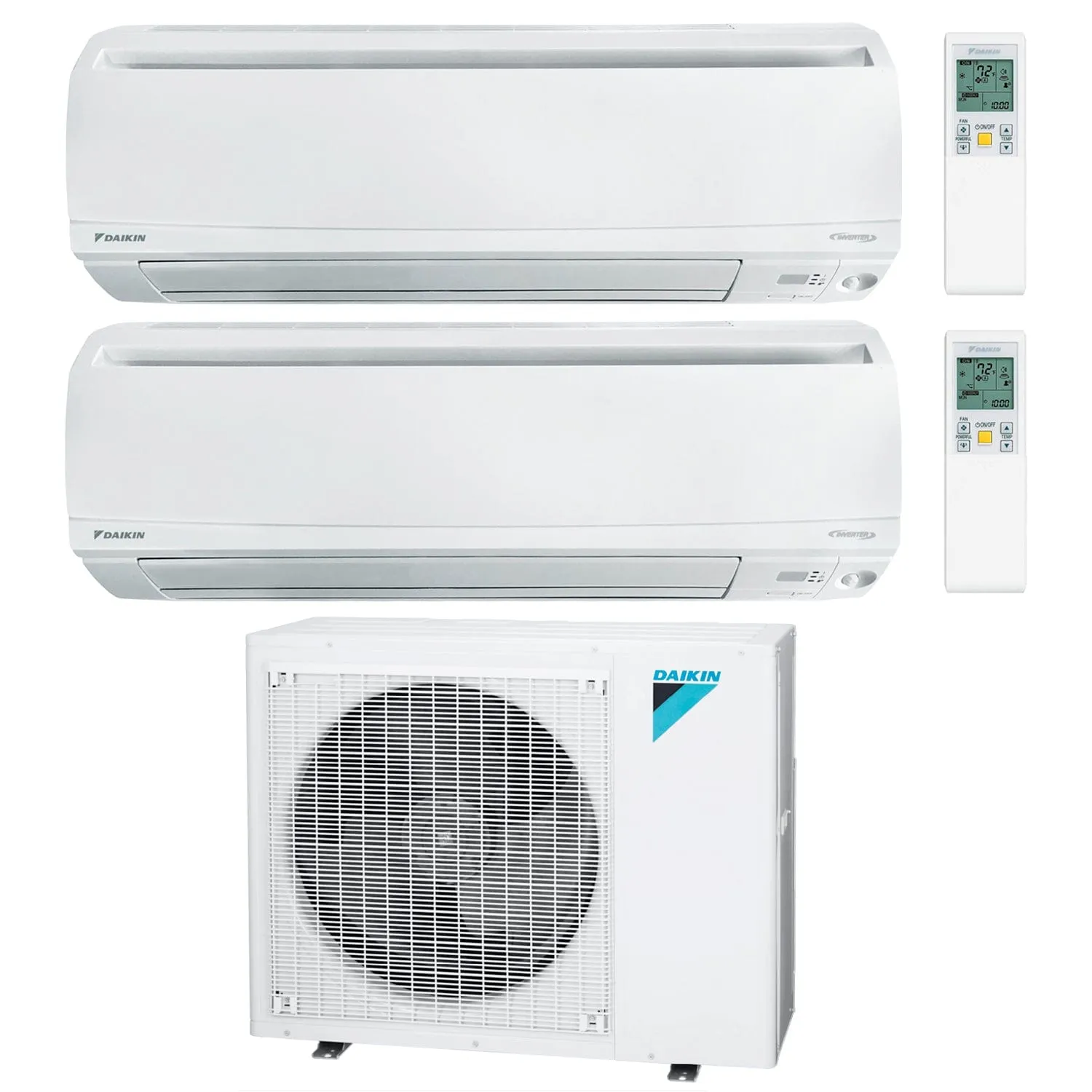 Daikin 2-Zone Wall Mounted Hyper Heat Ductless Mini-Split 36000 BTU Heat Pump Air Conditioner 24k   24k - 20 SEER2