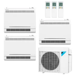 Daikin 3-Zone Floor Standing Ductless Mini-Split 36000 BTU Heat Pump Air Conditioner 9k   18k   18k - 18.1 SEER2
