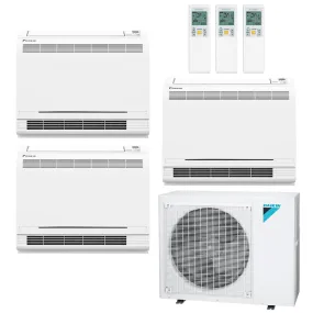 Daikin 3-Zone Floor Standing Ductless Mini-Split 48000 BTU Heat Pump Air Conditioner 18k   18k   18k - 20.6 SEER2