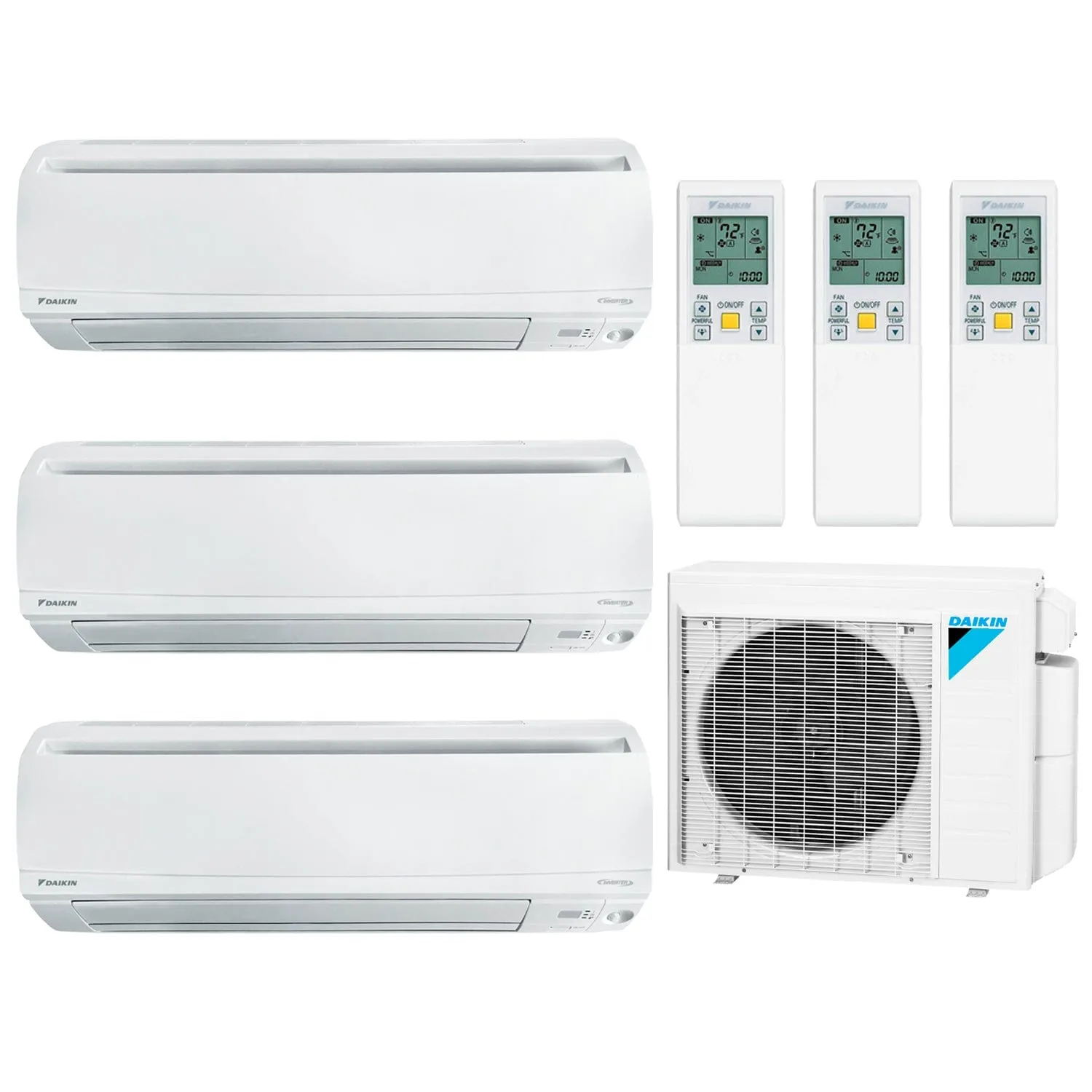 Daikin 3-Zone Wall Mounted Ductless Hyper Heat Mini-Split 24000 BTU Heat Pump Air Conditioner 9k   12k   15k - 18 SEER2