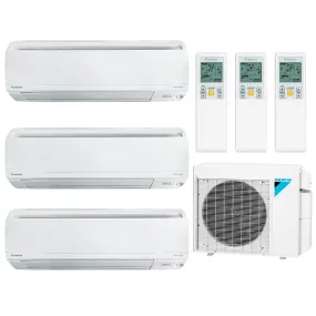 Daikin 3-Zone Wall Mounted Ductless Hyper Heat Mini-Split 24000 BTU Heat Pump Air Conditioner 9k   12k   15k - 18 SEER2