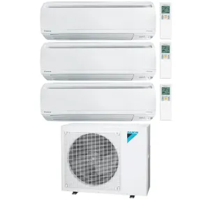 Daikin 3-Zone Wall Mounted Hyper Heat Ductless Mini-Split 36000 BTU Heat Pump Air Conditioner 12k   15k   18k - 20 SEER2