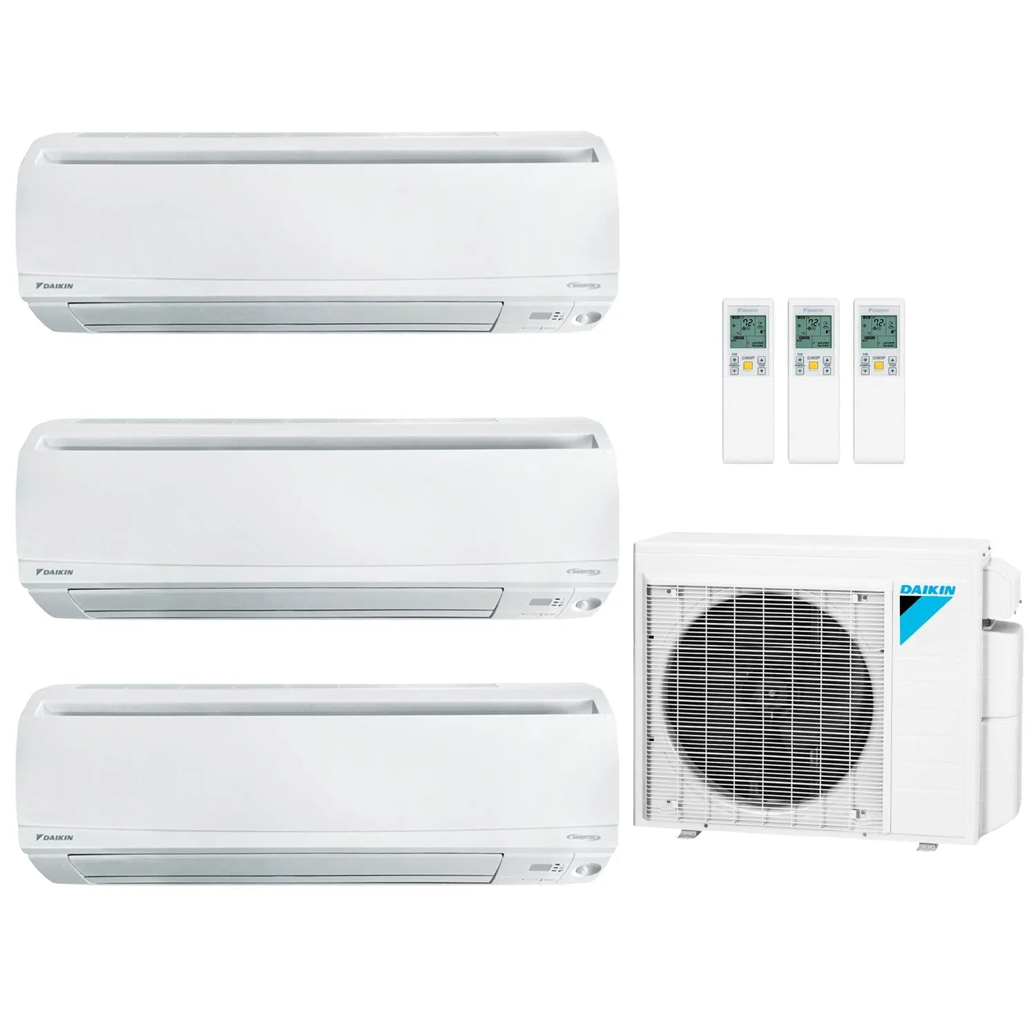 Daikin 3-Zone Wall Mounted Mini-Split 24000 BTU Heat Pump Air Conditioner 7k   12k   18k 18 SEER2