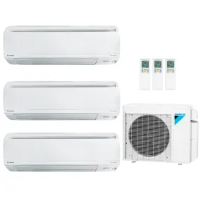 Daikin 3-Zone Wall Mounted Mini-Split 24000 BTU Heat Pump Air Conditioner 7k   12k   18k 18 SEER2
