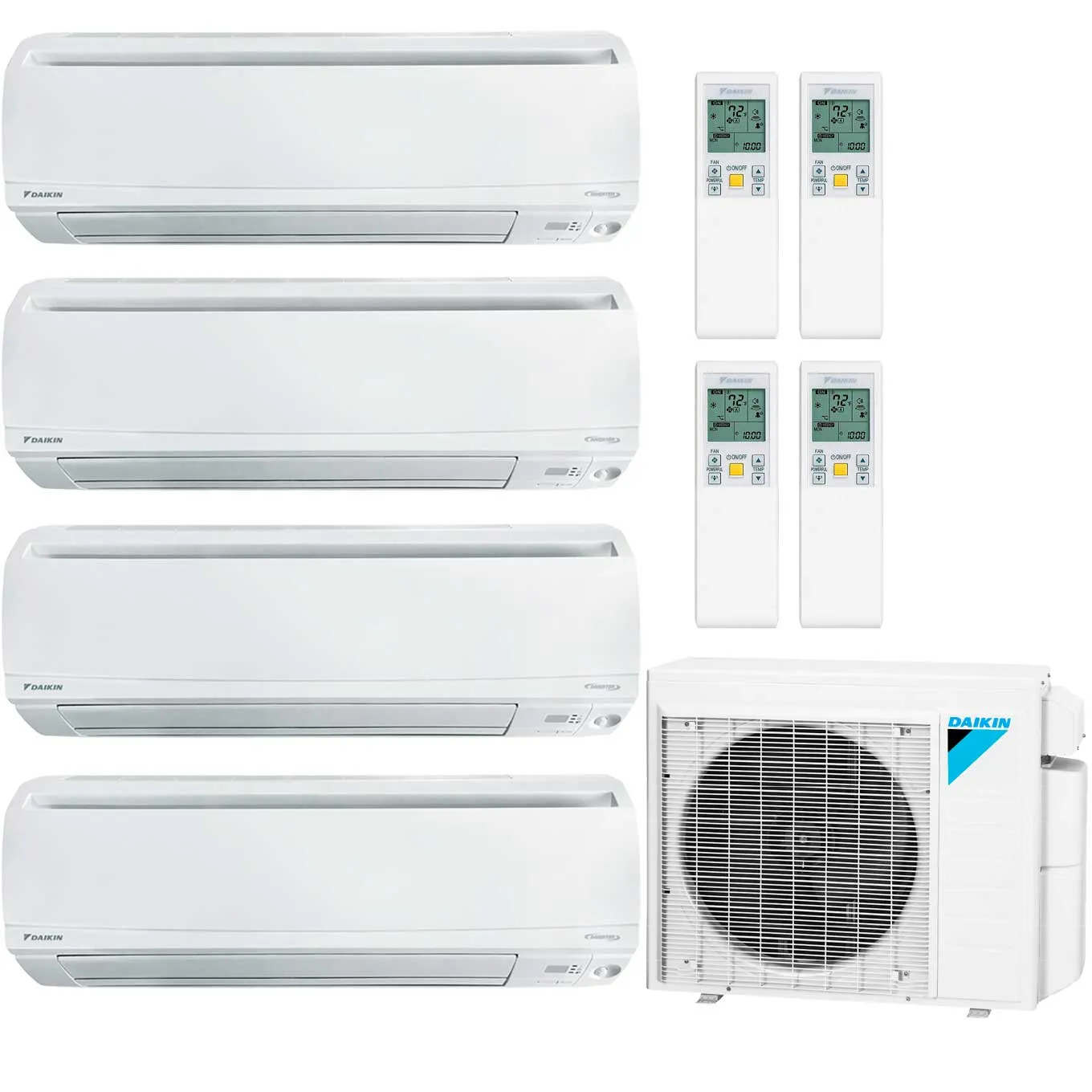 Daikin 4-Zone Wall Mounted Ductless Mini-Split 36000 BTU Heat Pump Air Conditioner 7k   9k   12k   12k - 18.1 SEER2