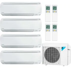 Daikin 4-Zone Wall Mounted Ductless Mini-Split 36000 BTU Heat Pump Air Conditioner 7k   9k   12k   12k - 18.1 SEER2