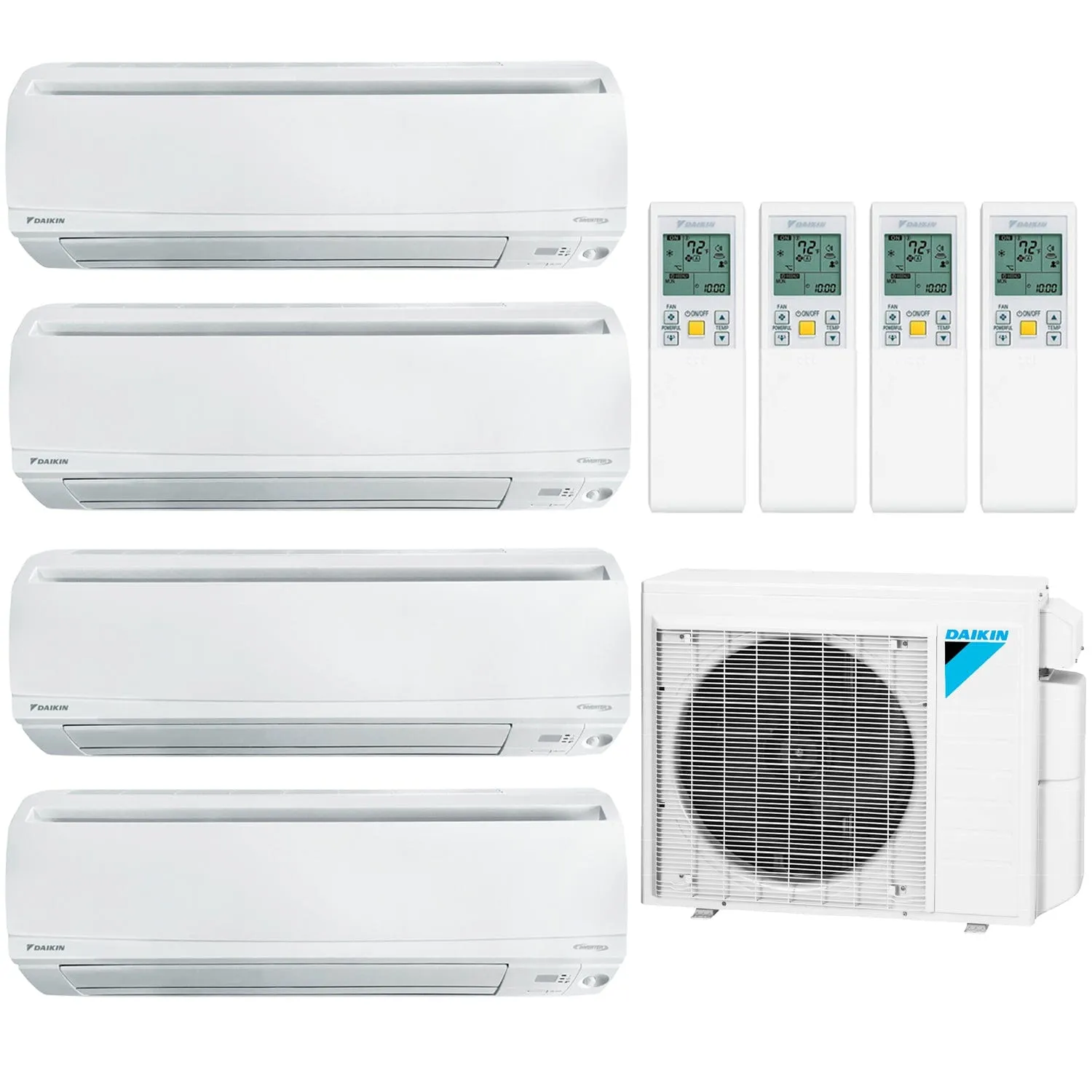Daikin 4-Zone Wall Mounted Ductless Mini-Split 36000 BTU Heat Pump Air Conditioner 9k   12k   12k   12k - 18.1 SEER2