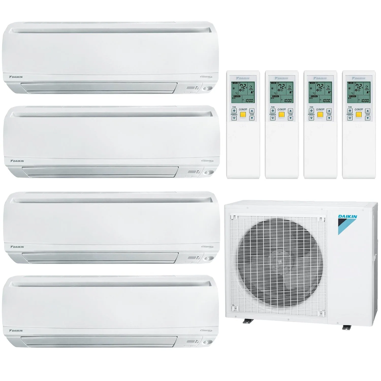 Daikin 4-Zone Wall Mounted Ductless Mini-Split 48000 BTU Heat Pump Air Conditioner 9k   12k   12k   24k - 20.6 SEER2