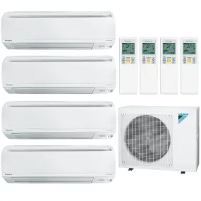 Daikin 4-Zone Wall Mounted Ductless Mini-Split 48000 BTU Heat Pump Air Conditioner 9k   12k   12k   24k - 20.6 SEER2