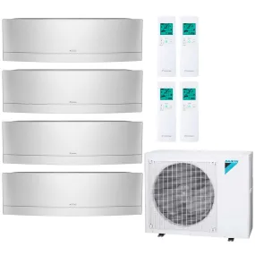 Daikin 4-Zone Wall Mounted Emura Silver Hyper Heat Ductless Mini-Split 36000 BTU Heat Pump Air Conditioner 9k   9k   12k   18k - 20 SEER2