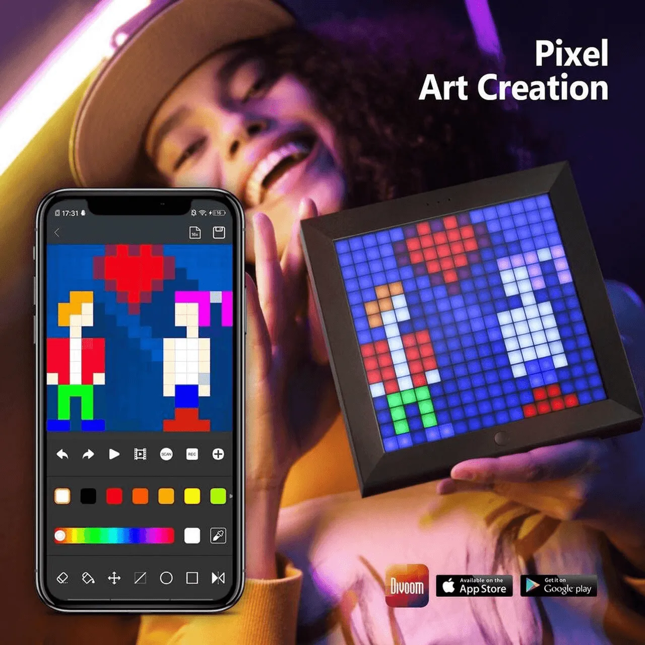 Divoom Pixoo Digital Pixels Art Frame Bluetooth