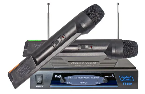 Double Wireless Dynamic Professional Microphone System with Enhanced Mobility