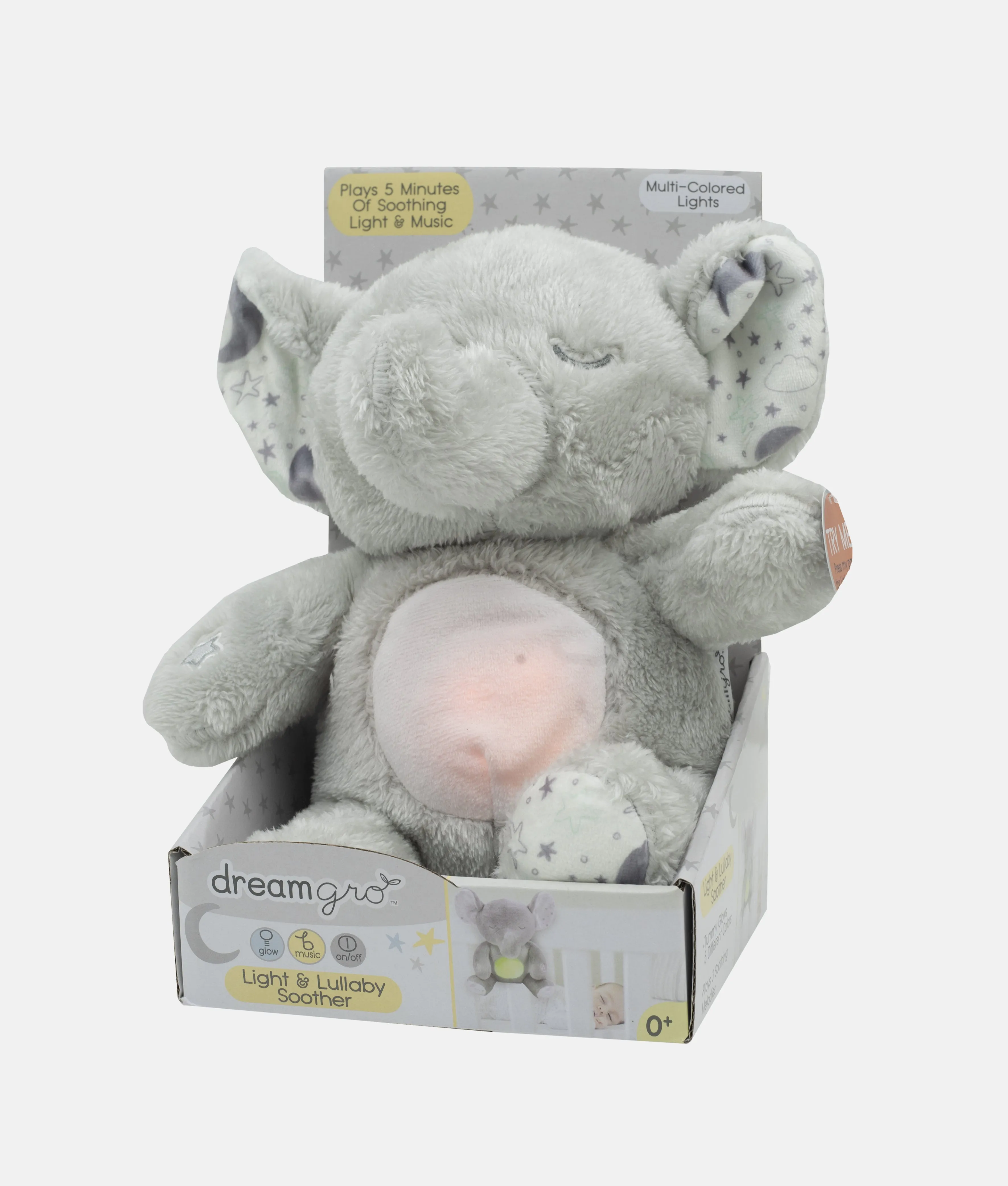 DreamGro Plush Animal Toys - Grey Elephant