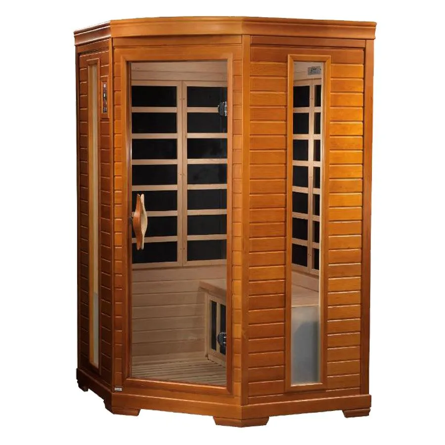 Dynamic Heming 2-Person Corner Low EMF FAR Infrared Sauna - Canadian Hemlock