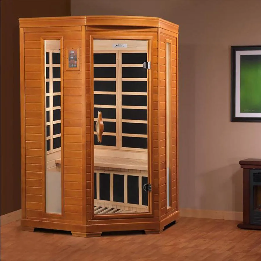 Dynamic Heming 2-Person Corner Low EMF FAR Infrared Sauna - Canadian Hemlock