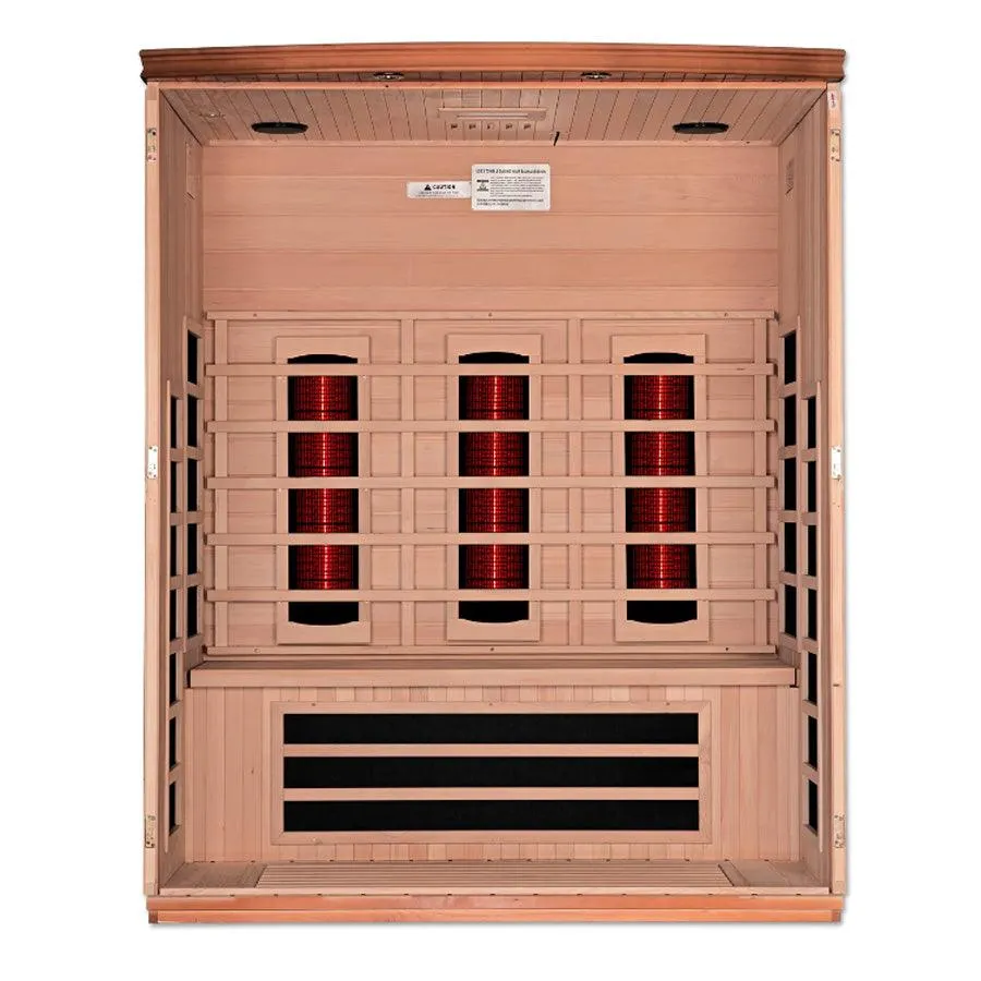 Dynamic Lugano 3-Person Full Spectrum Near Zero EMF Sauna - Canadian Hemlock