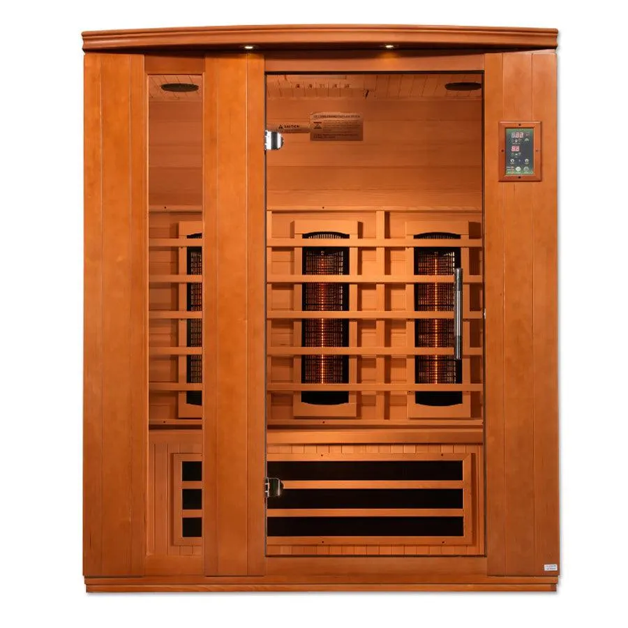 Dynamic Lugano 3-Person Full Spectrum Near Zero EMF Sauna - Canadian Hemlock