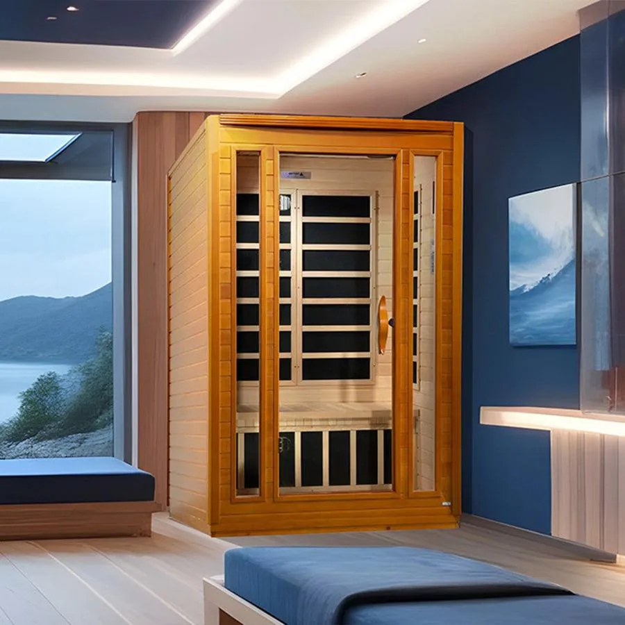 Dynamic San Marino Elite 2-Person Ultra Low EMF FAR Infrared Sauna - Canadian Hemlock