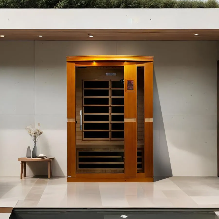 Dynamic Vittoria 2-Person Low EMF FAR Infrared Sauna - Canadian Hemlock