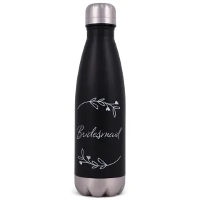 Elanze Designs Bridesmaid Black 17 ounce Stainless Steel Sports Water Bottle