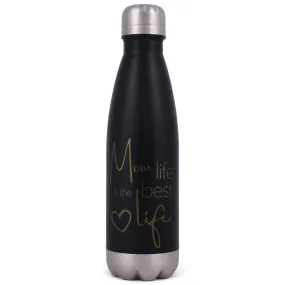 Elanze Designs Mom Life Best Life Black 17 ounce Stainless Steel Sports Water Bottle