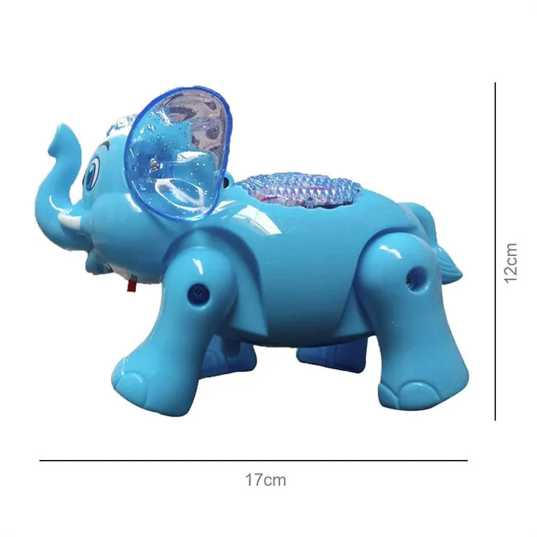 Elephant Battery Operated Toy With Lights & Music, 3 Years - Blue