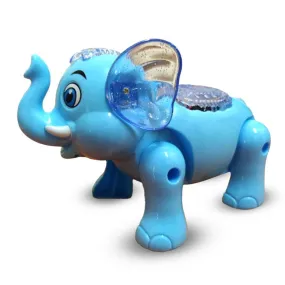 Elephant Battery Operated Toy With Lights & Music, 3 Years - Blue