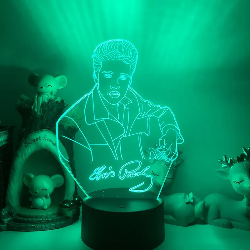 Elvis Presley King of Pop 3D LED Night Light Lamp