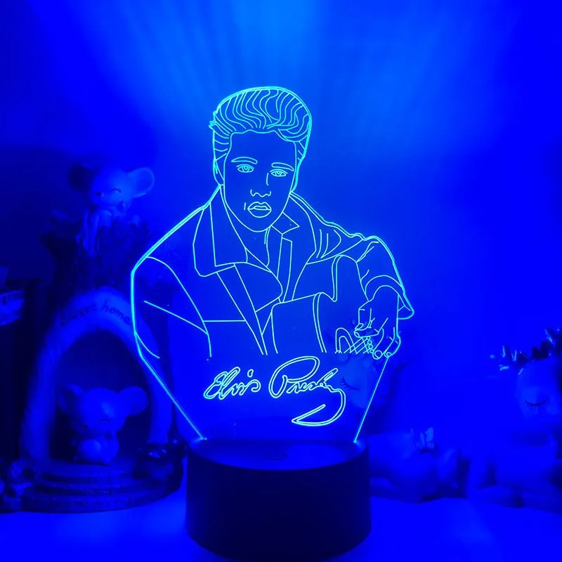 Elvis Presley King of Pop 3D LED Night Light Lamp