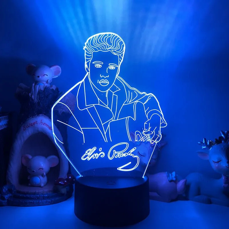 Elvis Presley King of Pop 3D LED Night Light Lamp