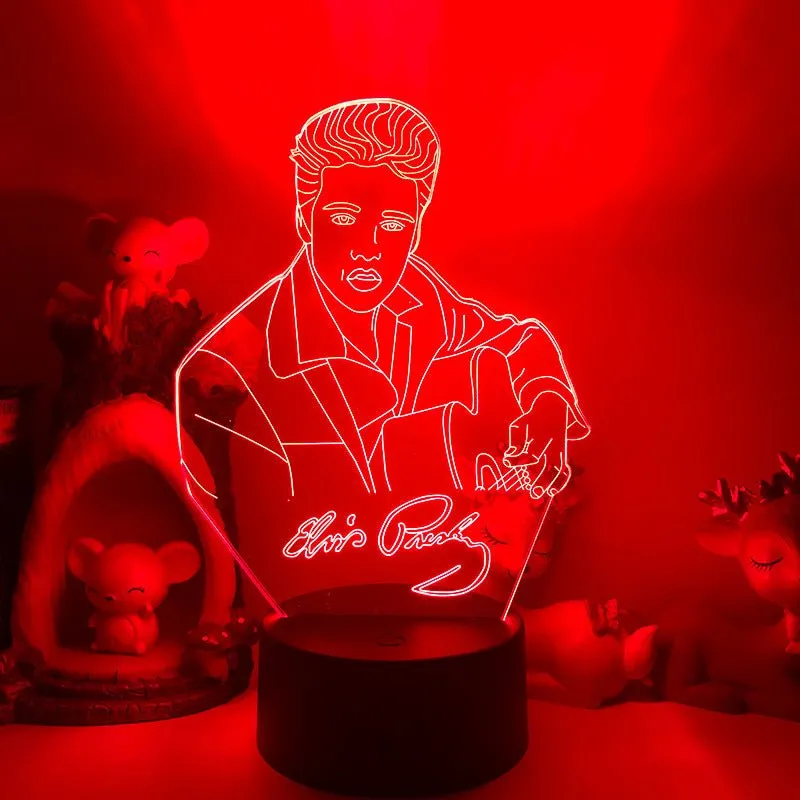 Elvis Presley King of Pop 3D LED Night Light Lamp