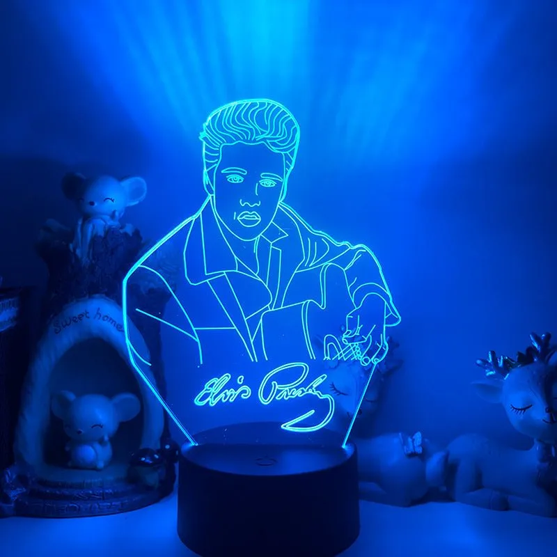 Elvis Presley King of Pop 3D LED Night Light Lamp