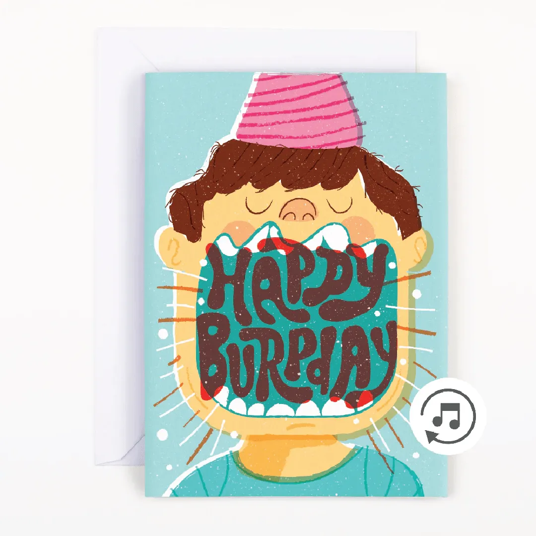 Endless Happy Birthday Burps 😮‍💨🔊 - Joker Greeting Prank Card (Glitter   Sound)