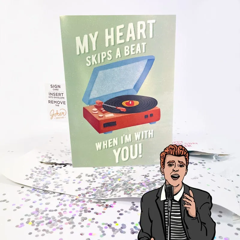 Endless Never Gonna Give You Up Valentines ❤️🔊 - Joker Greeting Prank Card (Glitter   Sound)