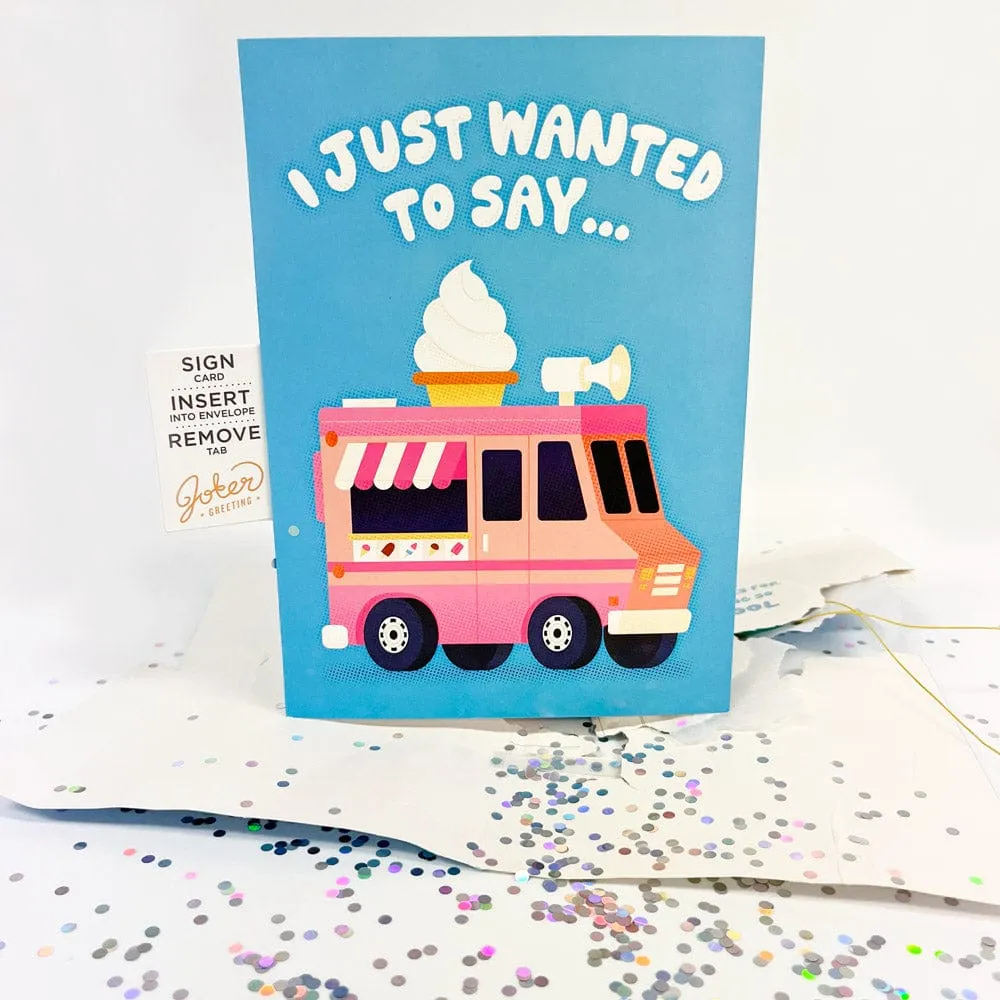 Endless Thank You Ice Cream Truck 🍦🔊 - Joker Greeting Prank Card (Glitter   Sound)